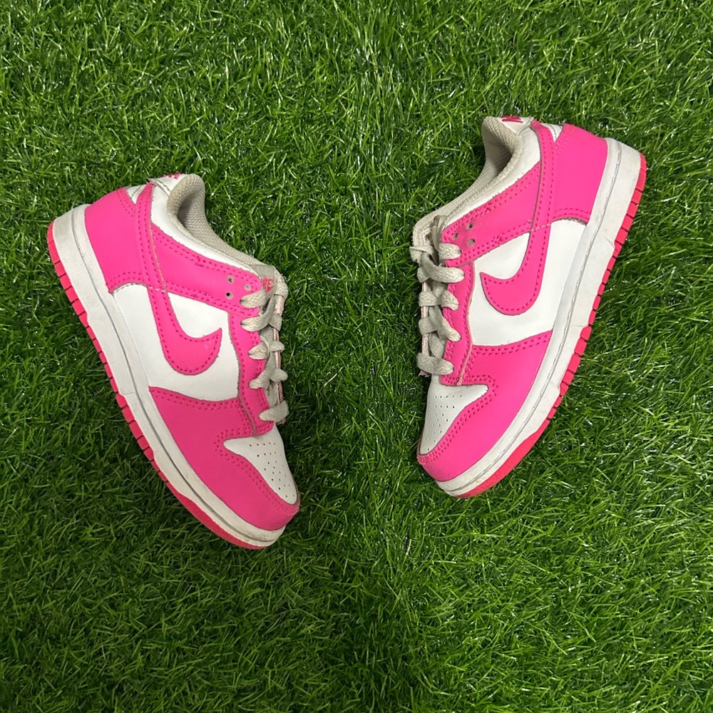 Nike Pink and White Low-Top Sneakers